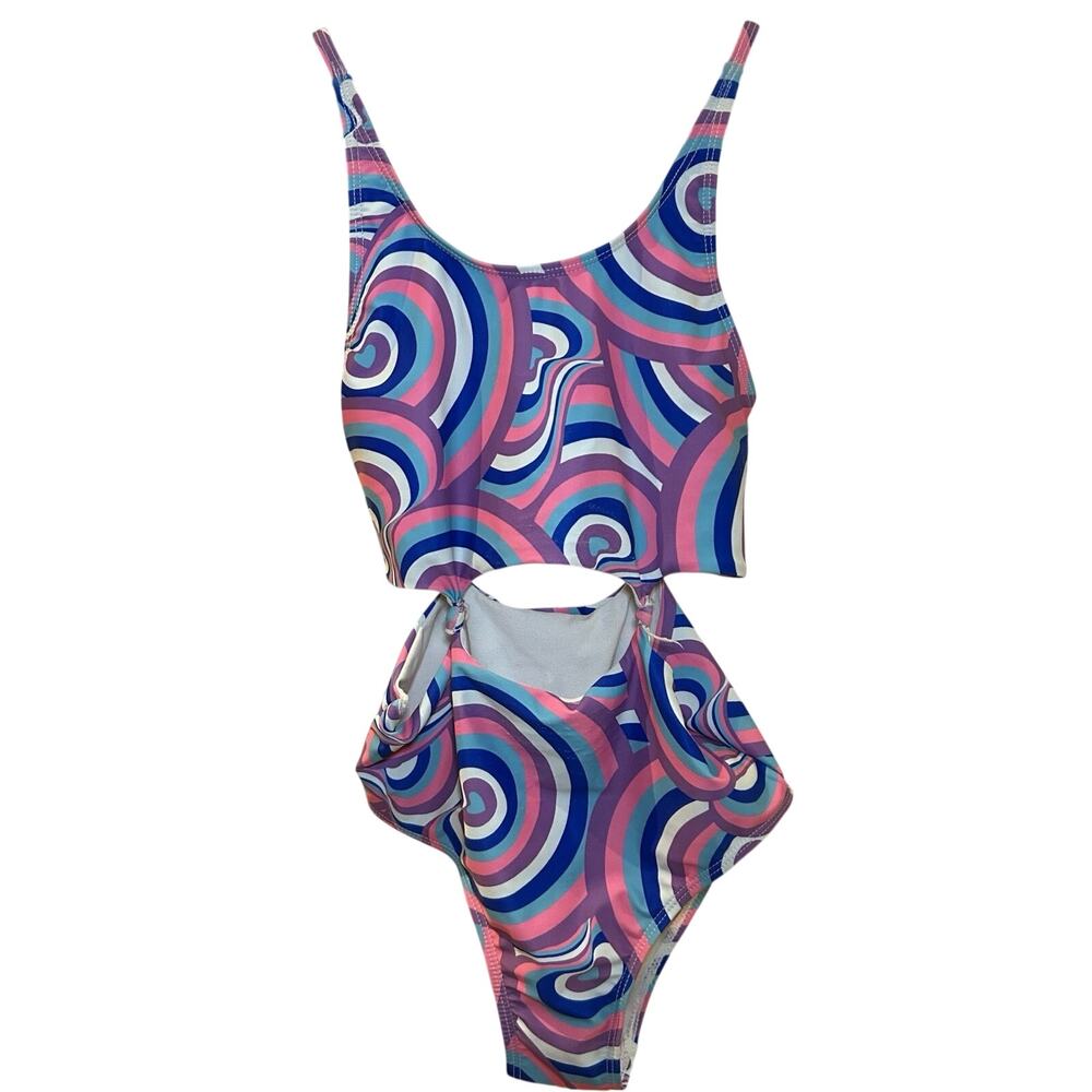 Dolphin Love Cut Out One Piece Swimsuit Girls size 10/12